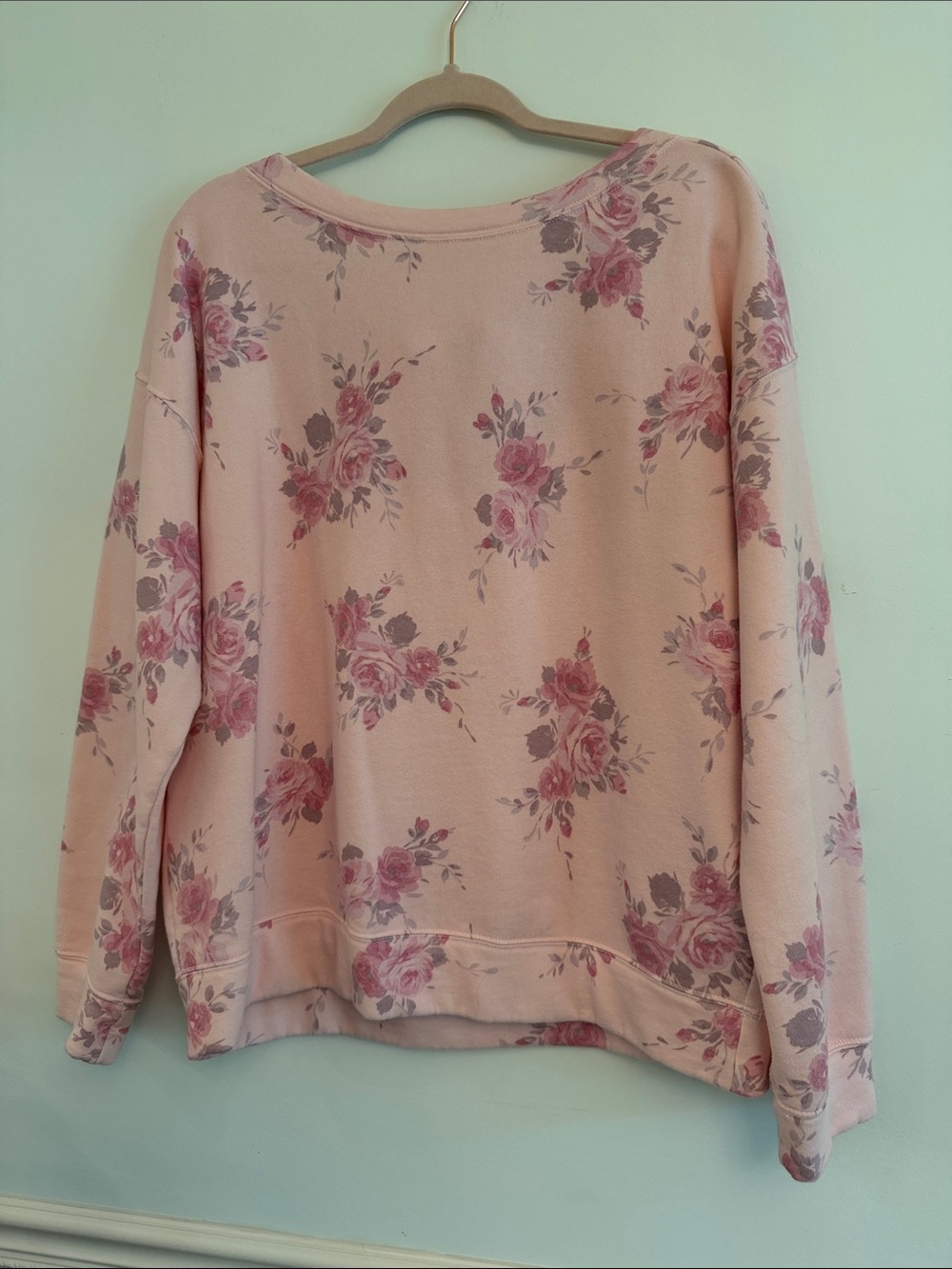 Hollister Pink Floral Bow-Back Sweatshirt